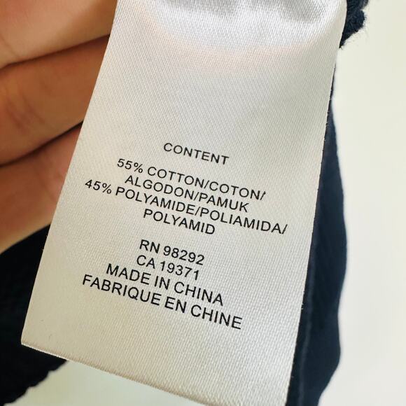 Tibi Oversized Lanyard Cropped Sweater Pullover Top in Navy - Picture 5 of 10